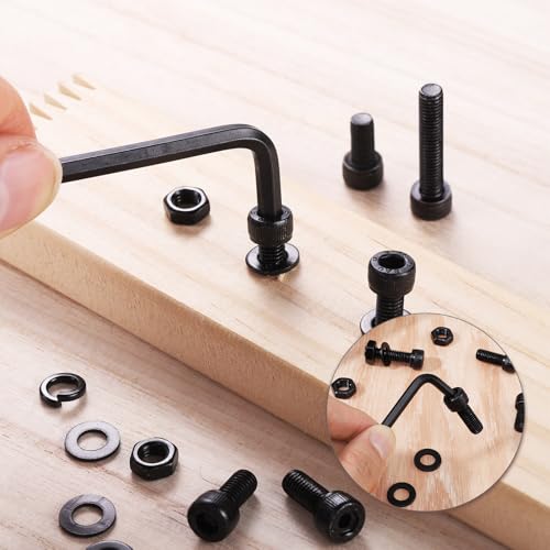 50 Pcs M8 Bolts Kit M8x 16/20/25/30/40/50 mm M8 Screw Kits - color: Black, size: M8x16mm-50mm 50Pcs