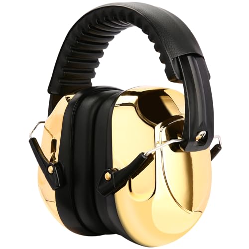 ProCase Hearing Protection Ear Muffs SNR 33dB, Noise Cancelling Headphones - color: 1 - Metallic Gold