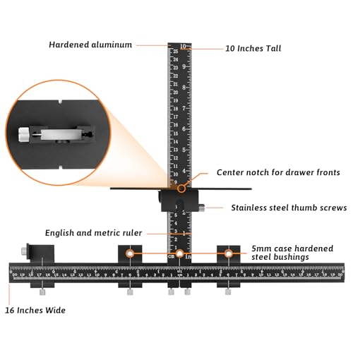 Cabinet Hardware Jig Template-Woodworking Punch Locator Drill Hole Guide - color: Black
