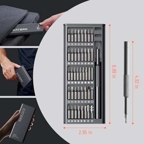 KATERK 42-in-1 Mini Screwdriver Set - Precision Small Magnetic Screwdriver Set Repair Tool Kit for Phone, Computer, Watch, Laptop, Macbook, Ring Doorbell, Eyeglass, Electronic, Screw Driver