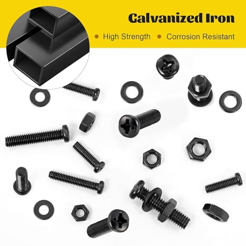 225pcs Screws and Nuts Assortment Kit,M4 M5 M6 Phillips Pan Head Assorted Nuts and Bolts,Washers Kit for Headboard, Wall Plate Switch, Receptacles Mounting Screws Black - size: B M4M5M6 225pcs