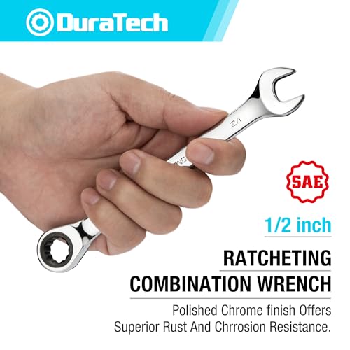 DURATECH 1/2" Ratcheting Combination Wrench, SAE - size: 1/2"