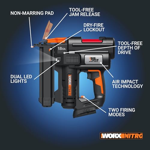 WORX Cordless Narrow Crown Stapler, 20V 18GA Nail Gun, WX844L - style: 18Ga Narrow Crown Stapler Kit (Battery & Charger included)