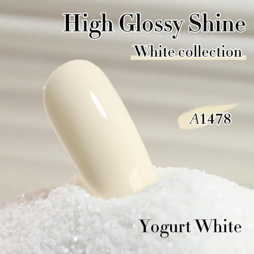 Double Rhythm 15ML Gel Polish Pure Sheer Same Color Same Bottle Soak Off Gel Polish Art Manicure Salon DIY at Home for Women (Beige White-A1478) - color: Beige White