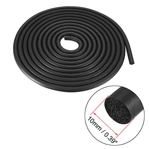 uxcell Foam Rubber Seal Weather Strip 10mm Diameter 5 Meters Long Black - size: 10mm x5m