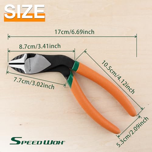 SPEEDWOX High Leverage Pliers - Pistol Grip Diagonal Cutters - Reduce Effort by 35% - style: Diagonal Pliers