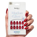 Beetles Red Press On Nails Short Almond, Halloween Cat Eye Polka Dot - color: 2C - Polka Ruby - S