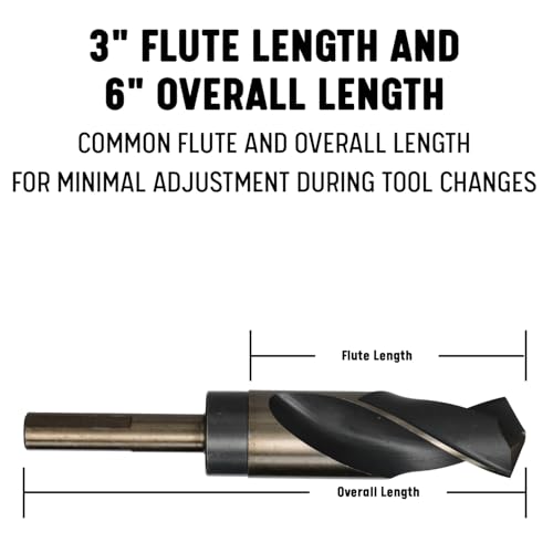 Drill America - KFDRSD21/32 21/32" Reduced Shank High Speed Steel Black & Gold KFD Drill Bit with 1/2" Shank, KFD Series - size: 21/32", style: 1/2" Shank