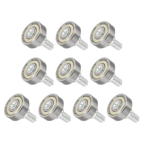 uxcell 10 PCS Drawer Rollers 19mm x 6mm Wheel 6mm Step, Steel Bearing Roller Drawer Pulley Bearing Replacement Wheels for Windows Sliding Door Track Guide, M6 x 10mm Thread - size: 6mm
