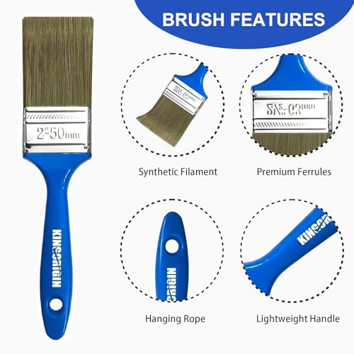King Origin 2 Inch Paint Brushes, 3 PCS Versatile Paint Brush Set - color: 3 Pack, 2 Inch