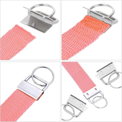 sansheng 60 Pack Key Fob Hardware 1 inch, Keychain for Making Key Chains (Silver)