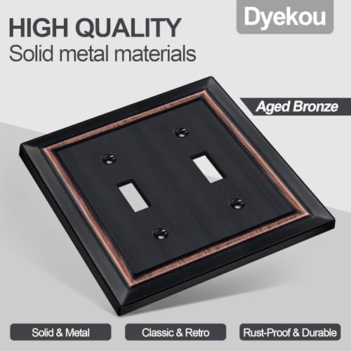 Metal Wall Plate for Electrical Outlets, Applicable to Double Toggle - size: Double Toggle