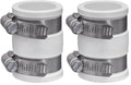 Fernco 1056-100 1-in. Flexible PVC Pipe Coupling for Plastic and Copper Plumbing Connections in White (Pack of 2) - size: 1 Inch (Pack of 2)