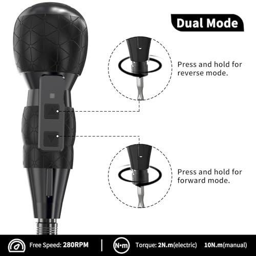 Mini Electric Screwdriver Set,Hillyfe 2500mAh Electric Screwdriver Cordless with LED Light, 13 Magnetic Bits, Extension Rod, Gloves, Storage Case,for Furniture/Electrical Repairs,Black