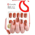 CurvLife Short Square Fall Press On Nails, Orange Red Solid, Soft Gel - color: Orange Red Solid
