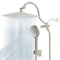 Hibbent All Metal cUPC Certified High Pressure Rainfall 12'' Shower Head - color: Brushed Nickel, style: Square 12''