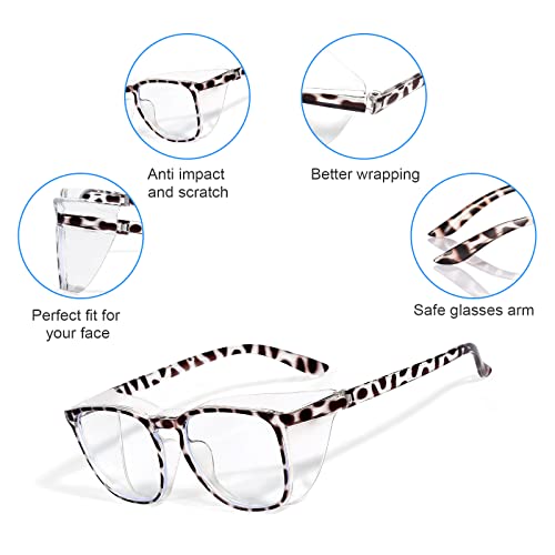Safety Glasses Goggles for Women Girls Anti Fog Protective Eyewear Glasses - color: 1 Pack: Tortoise