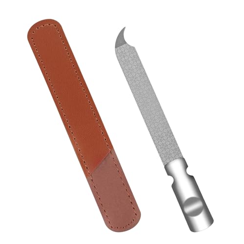 Metal Nail File for Natural Nails, Stainless Steel Nail Files with Sharp Pointed Tip Fingernail File Sheath Case Double Sided Curved Reusable Nail File Manicure Tools Home Salon Travel Use Men Women - size: 1 Pack Curved Tip Nail File with Case