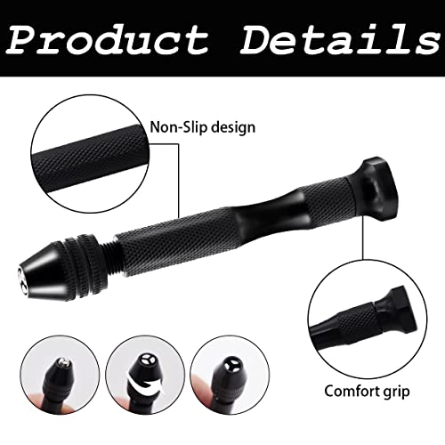 Dianrui 60 PCS Pin Vise Hand Drill Set including a Hand Drill, a Elbow Tweezers, 10 PCS PCB Mini Drills Bits, and 48 PCS 0.3-3.5mm Twist Micro Drill Bit Set for Jewelry DIY, Resin and Model Making Etc - style: 60 set