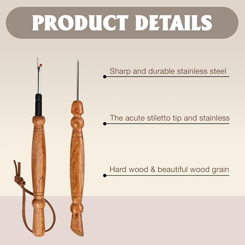 SAVINA Seam Ripper & Stiletto Set, Wooden Tools for Sewing & Quilting - color: Stiletto + Seam Ripper