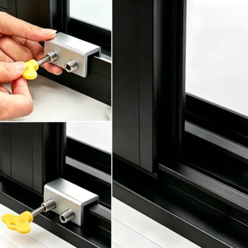 Sliding Window Locks, 5 Pack Aluminum Alloy Window Lock with Key, Security Window Locks for Vertical and Horizontal Sliding Windows, Easy Installation