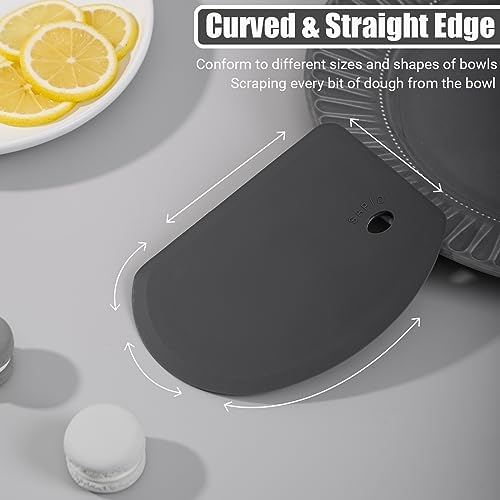 Silicone Dough Scraper with Metal Core Flexible Bowl Scraper Bread Baking - color: Dark Gray