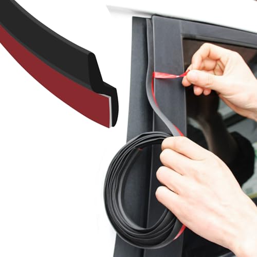 13Ft Weather Stripping Door Seal, Windshield Rubber Strip for Reducing Noise & Dust, Super Flexible Self-Adhesive Rubber Seal Strip Edge Trim Guards for Windshield/Doors Edges/Windows（Z-Shaped）