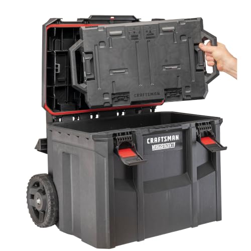 CRAFTSMAN VERSASTACK XL Tool Box with Wheels, Waterproof, Stackable System, Portable Rolling Storage for Indoor/Outdoor Use, 22.5 Inch (CMST21445)