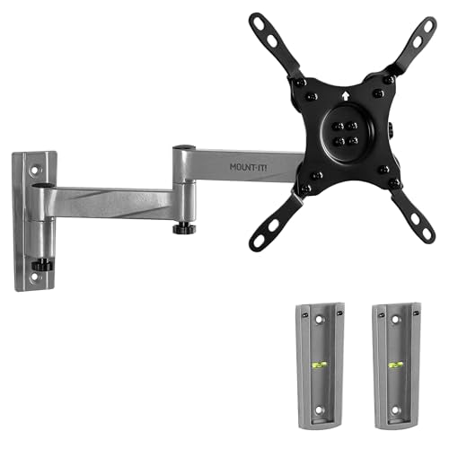 Mount-It! Lockable RV TV Mount for Camper, Trailer, Motorhome, Truck & Boat, Full Motion, Quick Release, Rust-Resistant Aluminum, Dual Wall Plates for Indoor & Outdoor, 19-43 TVs, 33 lbs, VESA 200x200