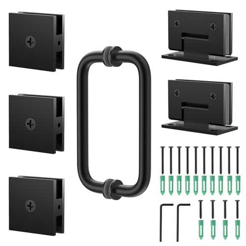 304 Stainless Steel Shower Door Hardware Kit - color: Matte Black