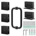 304 Stainless Steel Shower Door Hardware Kit - color: Matte Black