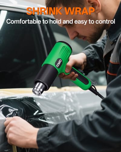Heat Gun, 1600W Hot Air Gun with 2 Heat Settings, Green - color: Green