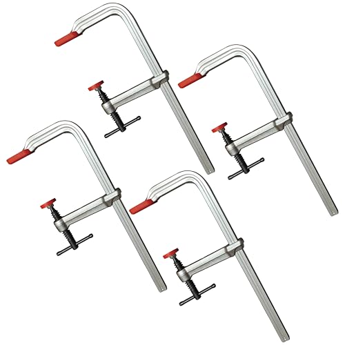 HimaPro 12 Inch Heavy Duty Bar Clamp Set, 4 Pack – Drop Forged Steel F-Clamps with 1200 lbs Load Capacity and 4-3/4 Inch Throat Depth for Welding, Woodworking, and Metalworking - size: 1200 lbs Load Limit