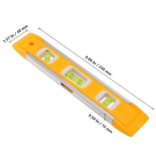 10 PCS 9 Inch Torpedo Level, Accurate Leveler Tool Torpedo Level Magnetic, Plastic Spirit Level for Measuring, Testing
