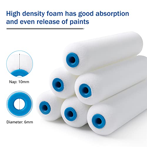 Mister Rui 9 Pack 6 Inch Foam Paint Roller Kit with Tray & Liners