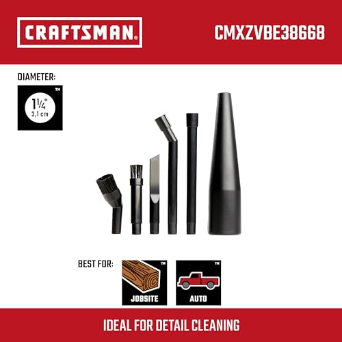 CRAFTSMAN CMXZVBE38668 1-1/4 in. 6-Piece Micro-Cleaning Vac Attachment Kit - size: Micro-Cleaning Kit
