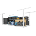 FLEXIMOUNTS 3x6 Overhead Garage Storage Adjustable Ceiling Rack, White - color: White, size: 3x6 ft