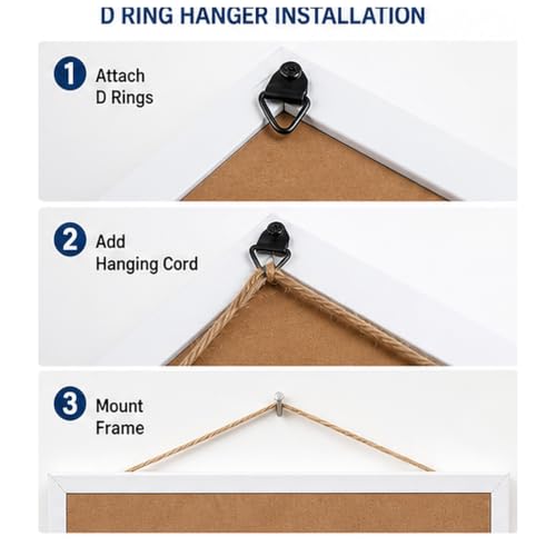 Sawtooth Picture Hangers with Screws and D Ring Hangers, 252 Piece Picture Hanging Hardware Kit for Frames, Canvas, Photo and Wall Mounting, Includes Screwdriver