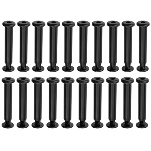 20 Sets M6 x 40mm Black Binding Post Screws,Hex Drive Rivet Socket - size: M6 x 40mm