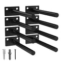 LEOPO 8-Pack 6 inch Floating Shelf Brackets, Hidden Shelf Bracket for Wood - color: Black-8Pack, size: 6 Inch