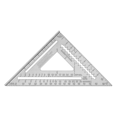 Johnson Level & Tool RAS-120 12" Johnny Square Aluminum Rafter, 12", Silver, 1 Square
