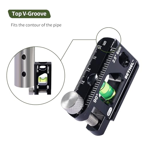 BETHEL 2.5 Inch Magnetic Torpedo Level Aluminum Alloy Pocket Conduit Level - color: Black 2.5in