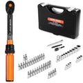 VEVOR 50Pcs Torque Wrench Set, 1/4 Inch Drive, 20-240IN.LB(2.3-27.1Nm), 72-Tooth Inch Pound Click Torque Wrench with Bit Sockets, Adapters, for MTB, E-Bike, Motorcycle - size: 1/4" 50 PCS