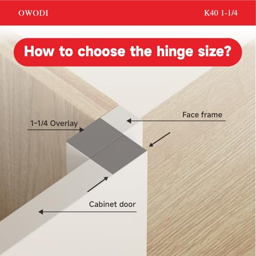 6 Pack 1-1/4 Inch Soft Close Cabinet Hinges – 40mm Cup Diameter, 95° Opening, 3-Way Self-Closing, Concealed Hinges for Face Frame Doors, Special Design, Includes Screws