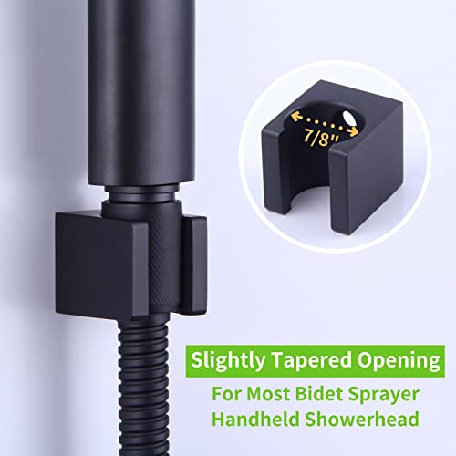 Angle Simple Shower Wand Holder Wall Mount, Solid Brass, Matte Black - color: Matte Black