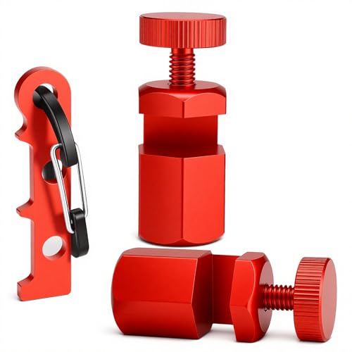 Tall Stair Gauges for Framing Square with Holder and Hook, Framing Jig for Speed Square, Framing Square Stops for Carpentry Squares & Circular Saw - color: red