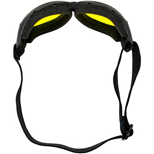 Global Vision Eliminator Dirt Bike Padded Motorcycle Riding Goggles for Men and Women (Black Frame/Smoke Lens) - color: Black Frame/Yellow Lens