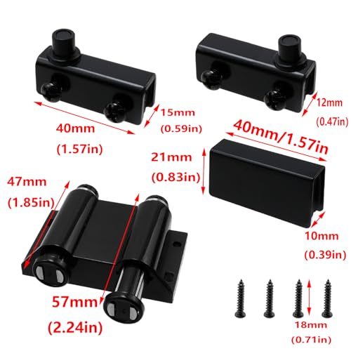 Antrader Pivot Hinge+Double Head Magnetic Catch+Clamp for 5-6mm Glass Door