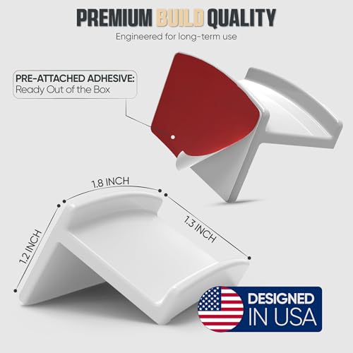Modern JP Adhesive Hat Hooks for Wall (16-Pack) - Minimalist Hat Rack Design, No Drilling, Strong Hold Hat Hangers - USA Patented, White - color: White
