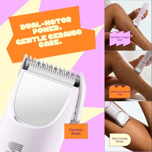 SpinDuo 2 in 1 Electric Bikini Trimmer for Women,180°Rotating Head - color: Purple